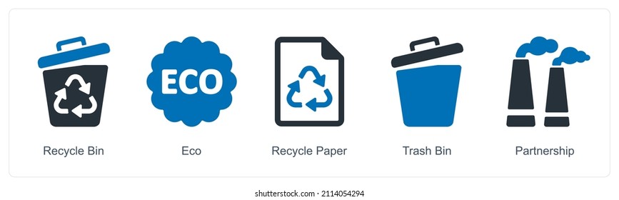 Papelera De Reciclaje Y Concepto De Icono Eco