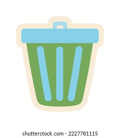 recycle bin ecology badge icon isolated