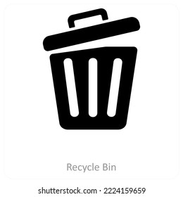 Recycle Bin and ecology icon concept