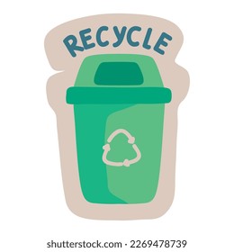 recycle bin ecology stamp icon