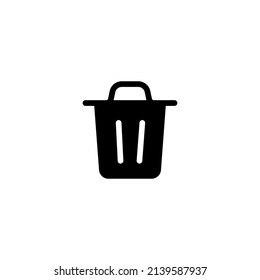 Recycle bin flat icon. Trash Can icon vector illustration.