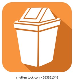 recycle bin flat icon (waste can sign) 