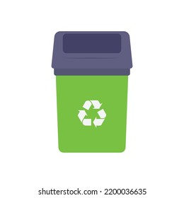 Recycle Bin Flat Illustration. Clean Icon Design Element on Isolated White Background