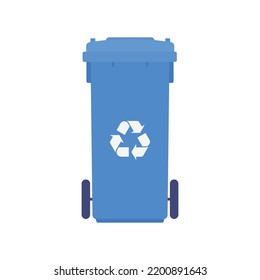 Recycle Bin Flat Illustration. Clean Icon Design Element on Isolated White Background