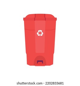 Ilustración plana de la Papelera de reciclaje. Limpiar elemento de diseño de iconos en fondo blanco aislado