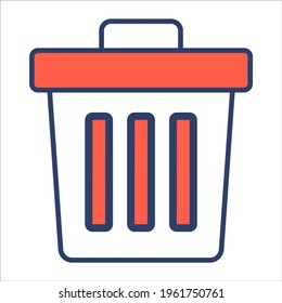 recycle bin flat line icon modern illustration