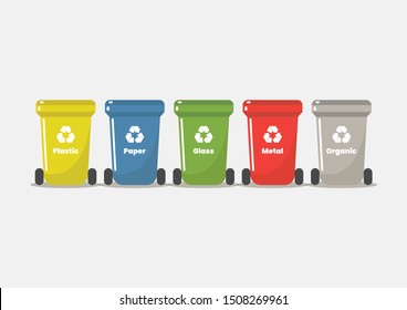 Recycle bin flat style. Vector illustration
