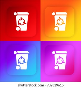 Recycle bin four color gradient app icon set