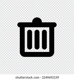 Recycle bin, garbage can outline icon in transparent background, basic app and web UI bold line icon, EPS10