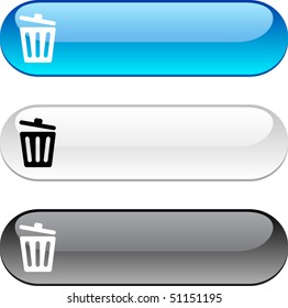 Recycle bin glossy buttons. Three color version.