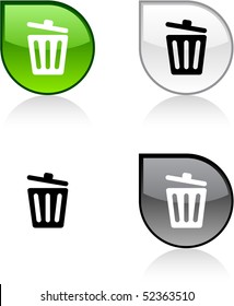 Recycle bin glossy drop vibrant buttons.