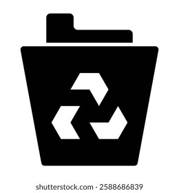 Recycle Bin Glyph Icon Design For Personal And Commercial Use