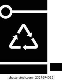 Recycle Bin Glyph Icon - Single Icon, Vector 