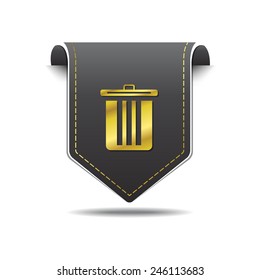 Recycle Bin golden Vector Icon Design