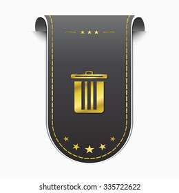 Recycle Bin golden Vector Icon Design