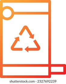 Recycle Bin Gradient Icon - Single Icon, Vector