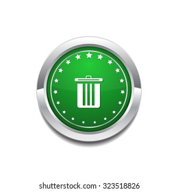 Recycle Bin Green Vector Icon Button