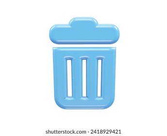 Recycle bin icon 3d render illustration element transparent