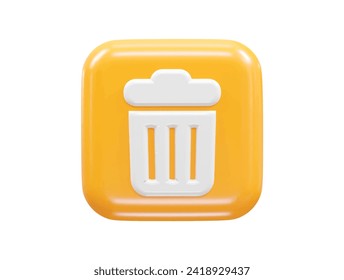 Recycle bin icon 3d render illustration element transparent