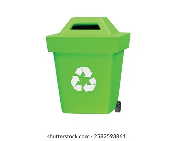 recycle bin icon 3d render illustration