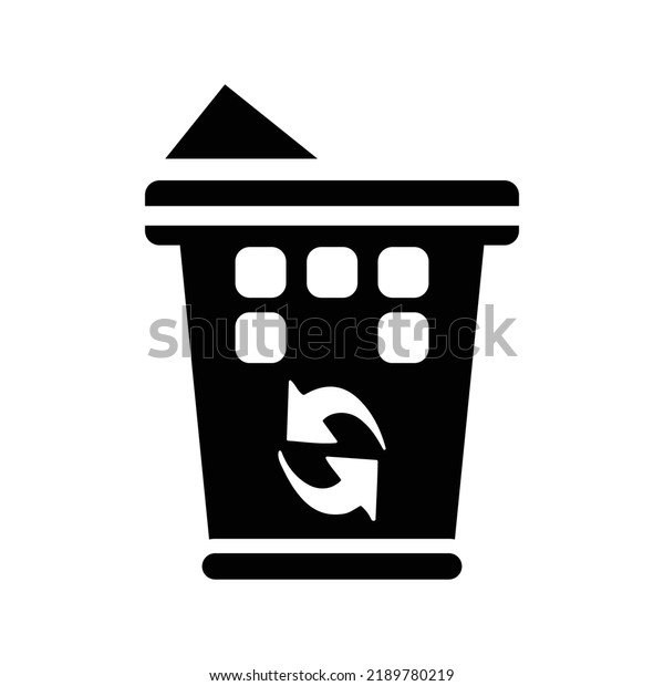 Recycle Bin Icon Black Vector Graphics Stock Vector (Royalty Free ...