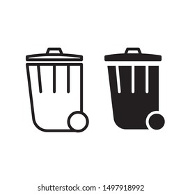  Recycle bin icon black and white, vector illustration, the main thing is cleanliness,