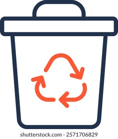 Recycle Bin Icon Color Line Vector Illustration