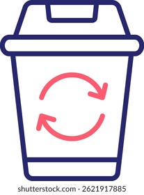 Recycle Bin Icon Color Vector Illustration