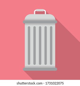 Icono de papelera de reciclaje. Ilustración plana del icono del vector de la papelera de reciclaje para el diseño web