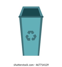 Recycle bin icon in flat style isolated on white background