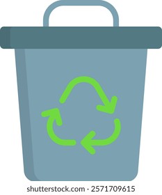 Recycle Bin Icon Flat Vector Illustration