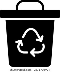 Recycle Bin Icon Glyph Vector Illustration