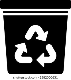 Recycle Bin Icon Glyph Vector Illustration