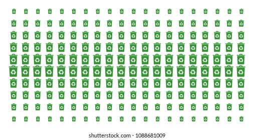Recycle bin icon halftone pattern, constructed for backgrounds, covers, templates and abstraction concepts. Vector recycle bin symbols arranged into halftone array.