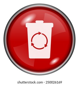 Recycle bin icon. Internet button on white background. 