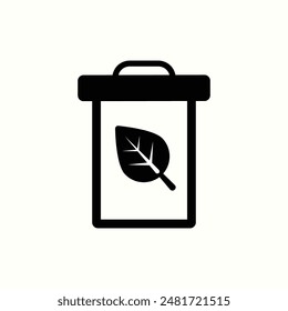 recycle bin icon, isolated environment theme, glyph style illustration icon