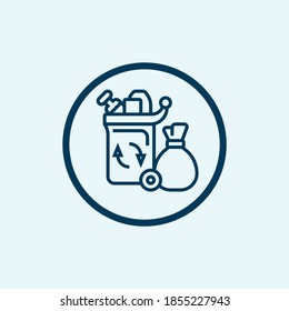 icono de la papelera de reciclaje aislado en fondo blanco de la colección de líneas de ecología. icono de la papelera de reciclaje moderno y moderno símbolo de la papelera de reciclaje para logotipo, web, app