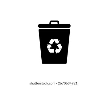 Recycle bin icon  isolated on white background.