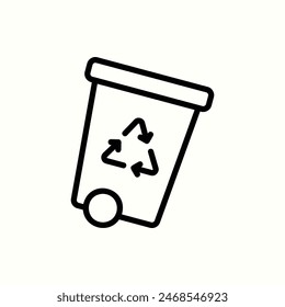recycle bin icon, isolated UI line icon for your project