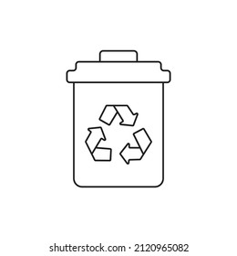 Recycle bin icon line style icon, style isolated on white background