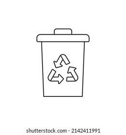 Icono de estilo de línea de icono de papelera de reciclaje, estilo aislado en fondo blanco