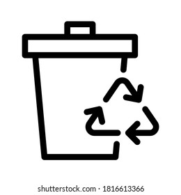 Recycle bin icon. Line vector. Isolate on white background.