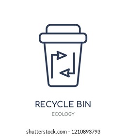 Recycle bin icon. Recycle bin linear symbol design from Ecology collection. Simple outline element vector illustration on white background.