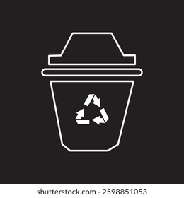 Recycle bin icon. Recycle bin, recycle logo vector isolated on white background. 