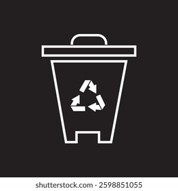 Recycle bin icon. Recycle bin, recycle logo vector isolated on white background. 