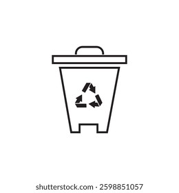 Recycle bin icon. Recycle bin, recycle logo vector isolated on white background. 