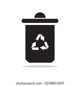 Recycle bin icon. Recycle bin, recycle logo vector isolated on white background. 