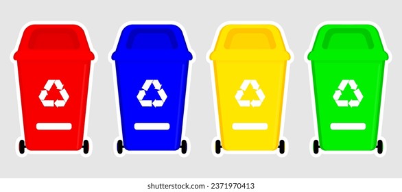 Mülleimer-Symbol im Paket wiederverwenden. Vektordesign.