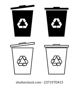 Recycle bin icon on pack. Vector design.