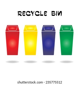 recycle bin icon on white background : save world concept
